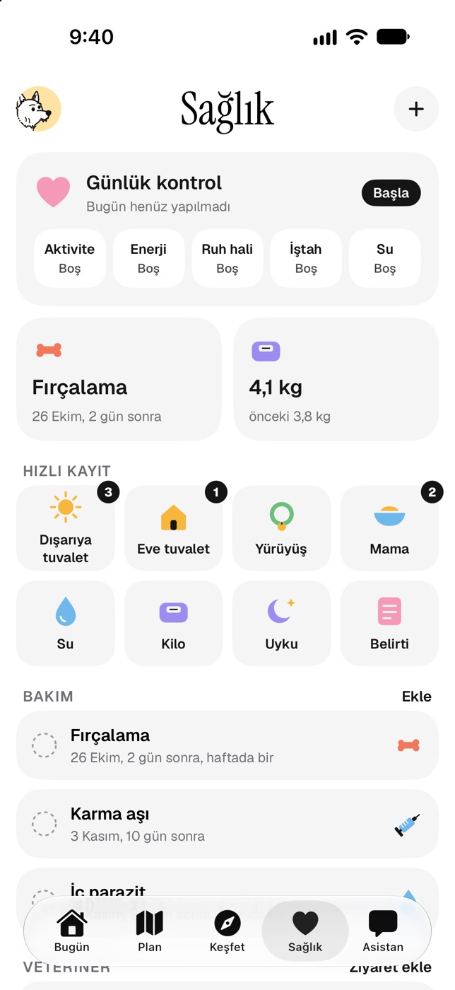 Sağlık ekranı
